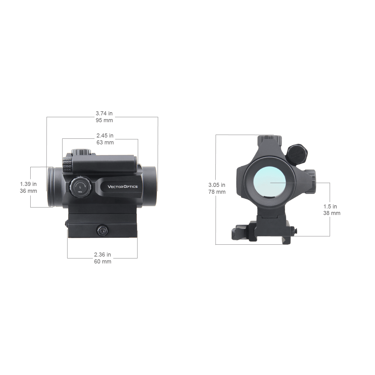 Vector Optics Nautilus 1x30 Scope Dubbele Richtkijker red dot 