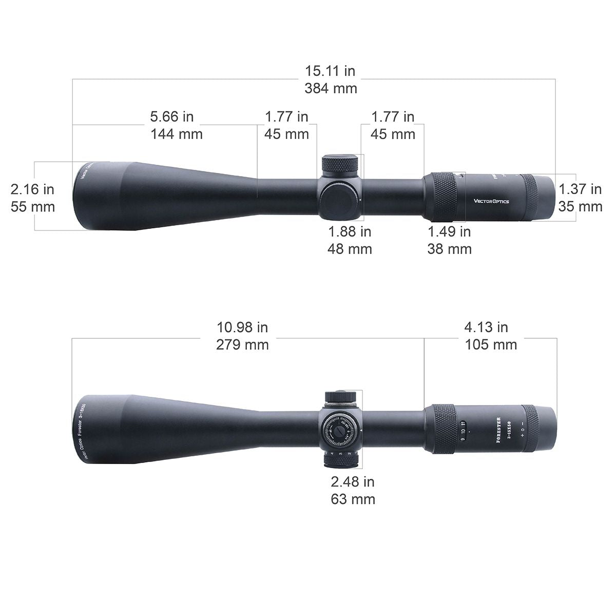 Vector Optics Forester 3-15x50SFP richtkijker 