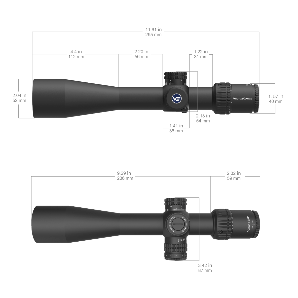 Vector Optics Veyron 6-24x44IR SFP compact richtkijker 